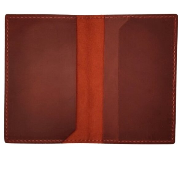 Vintage Old Style Card Holder Cash Wallet Crazy Horse Genuine Leather - Picture 3 of 6